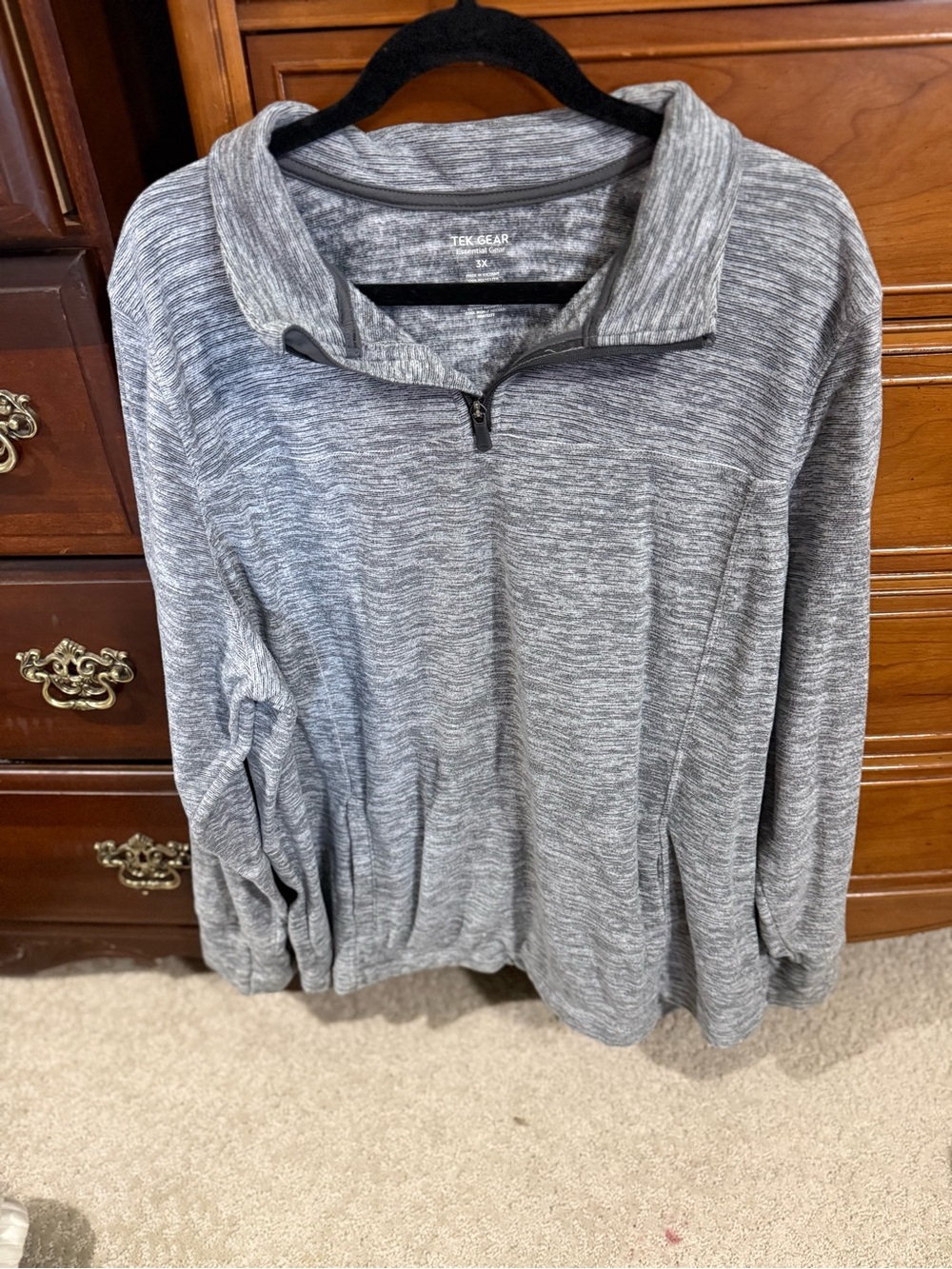 Tek Gear Heather Gray Half-Zip Pullover